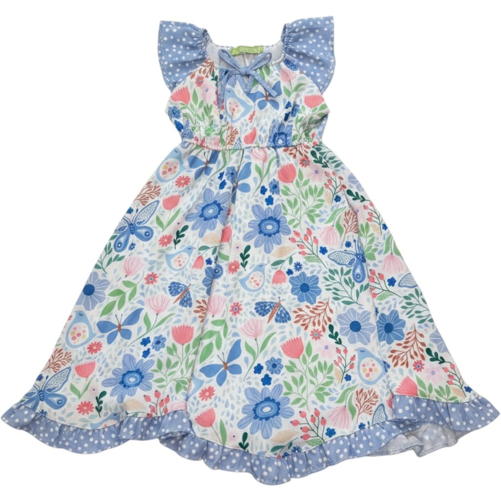 Millie Loves Lily Girls Floral Butterfly High Low Maxi Dress Blue‎ Size 8